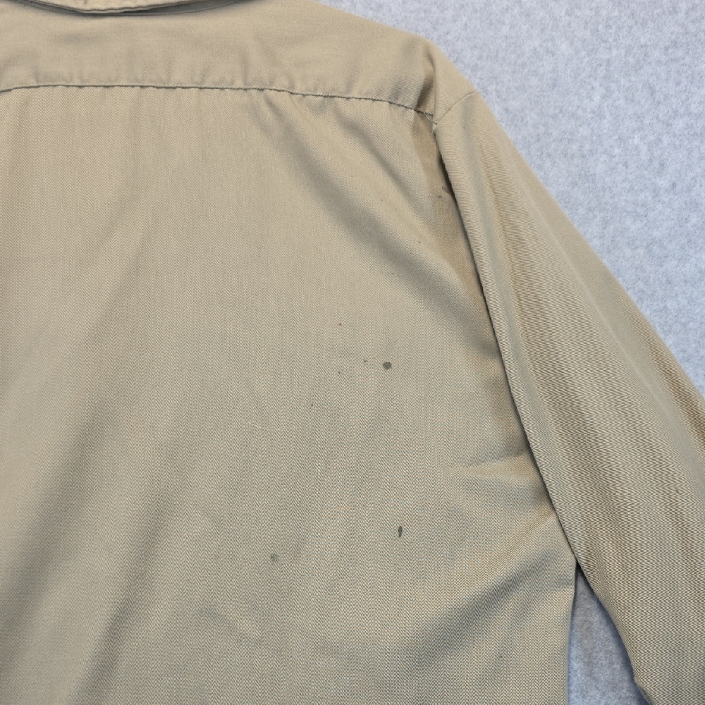 Dickies Khaki Work Shirt Men’s 16-16.5x33 USA Made Distressed Utility - Picture 9 of 12